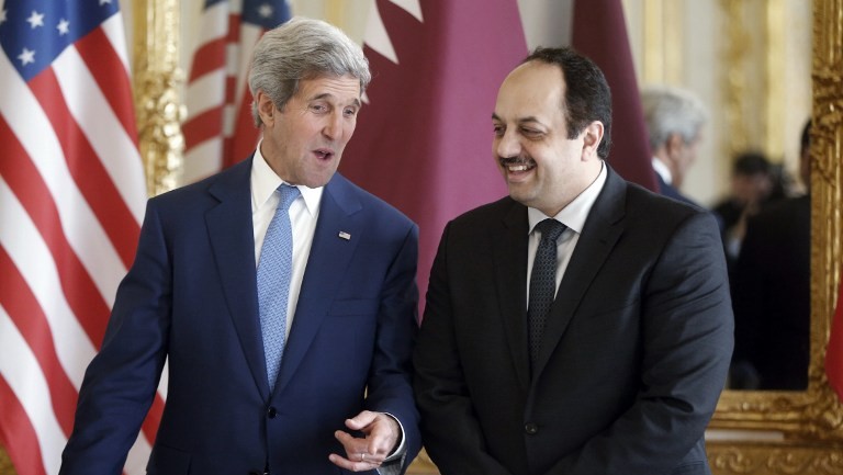 وزير الخارجية القطري ونظيره الأمريكي يبحثان أوضاع غزة